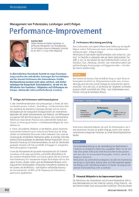 Performanceberatung Performance Improvement: Management von Potenzialen, Leistungen und Erfolgen